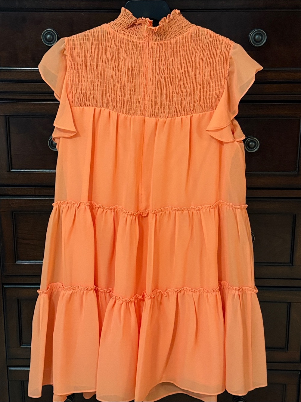 Orange Ruffled Tiered Dress - Picture 5 of 5